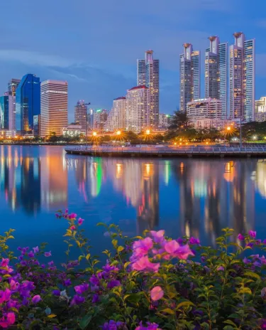 Bangkok Paysage Ville Nuit Fleures Fleuve